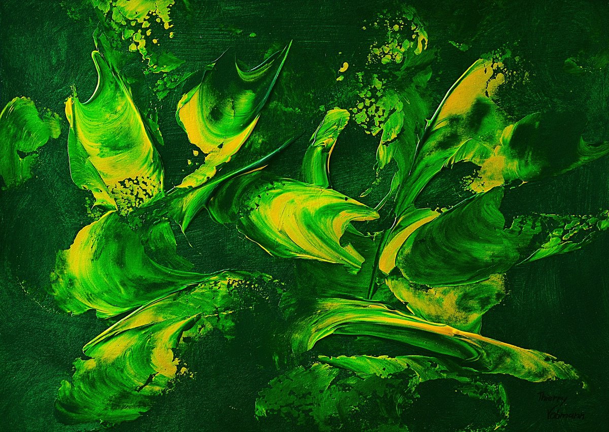 Abstract Acrylic Painting By Thierry Vobmann. Abstract ., 17 X 12", Ideal Gift 138, Original Artwork