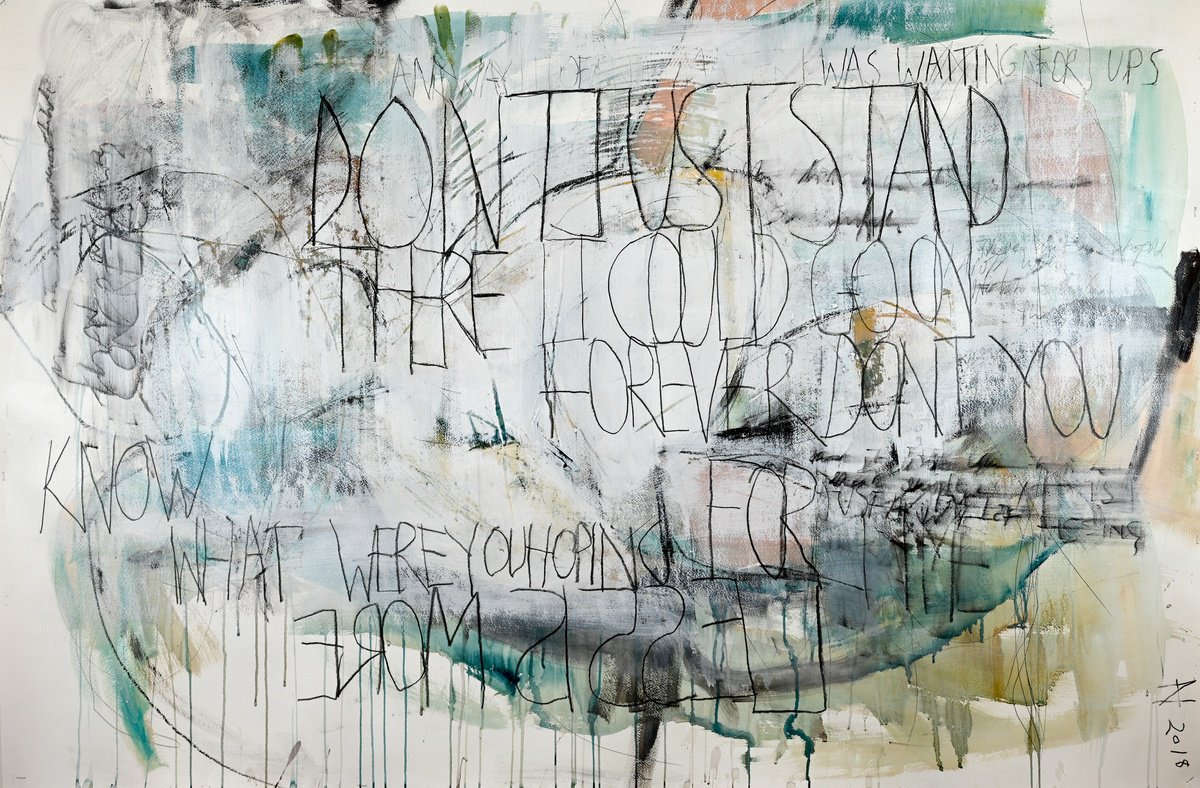 Abstract Painting By Niki Hare, 59 X 40", Waiting For Ups, Original Artwork