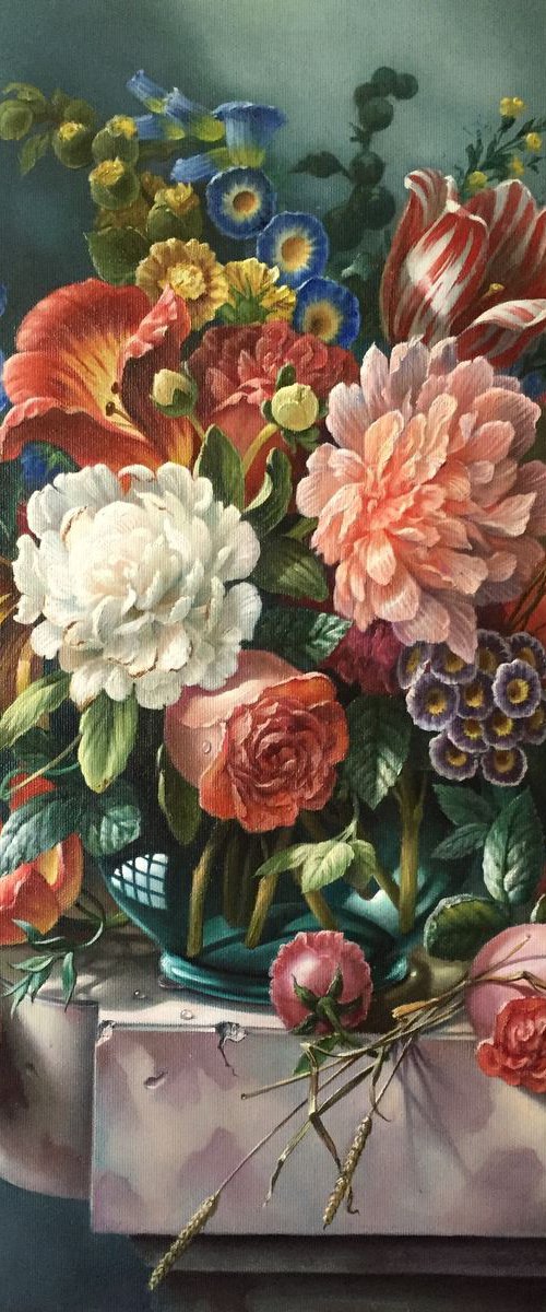 Still life with roses. by Alexander Mikhalchyk