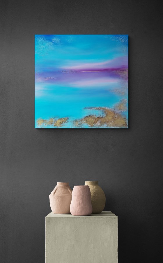 A beautiful large modern structured abstract painting "Kindness" from "Tenderness" series