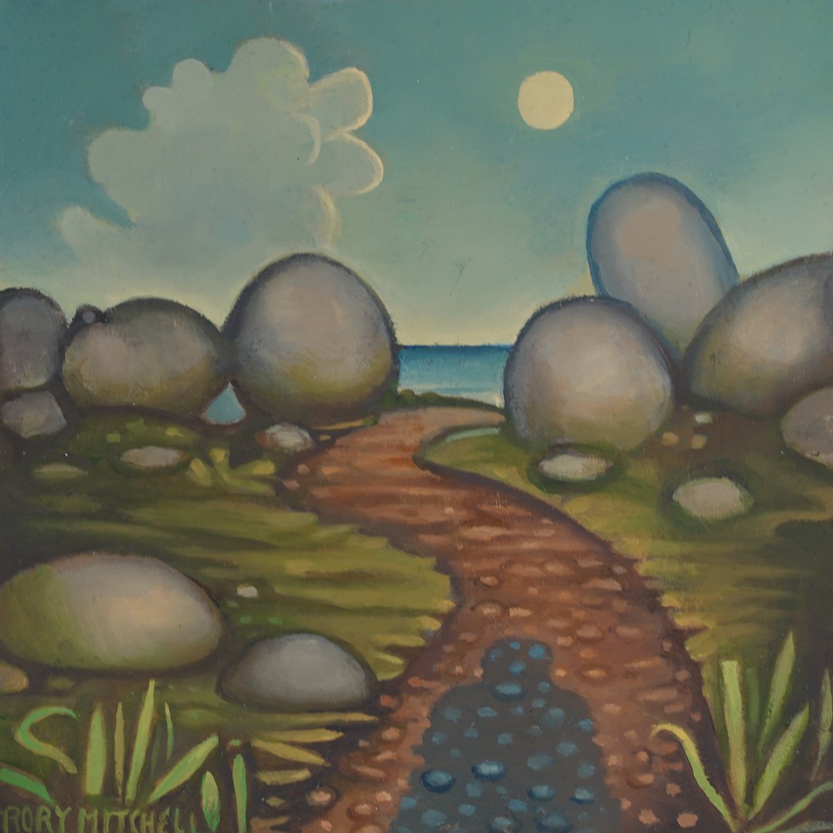 Naive Oil Painting , The Sanity Of Nature By Rory Mitchell, 8 X 8, Artwork For Sale On Artfinder