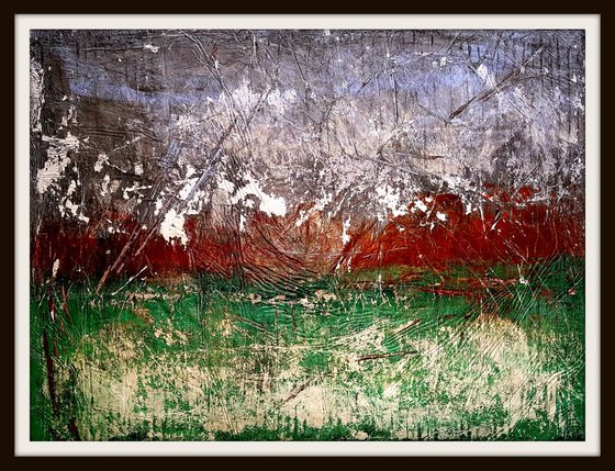 Senza Titolo 228 - abstract landscape - 80 x 60 x 2,50 cm - ready to hang - acrylic painting on stretched canvas