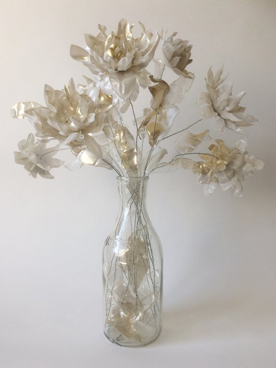 Moon flowers - upcycling art