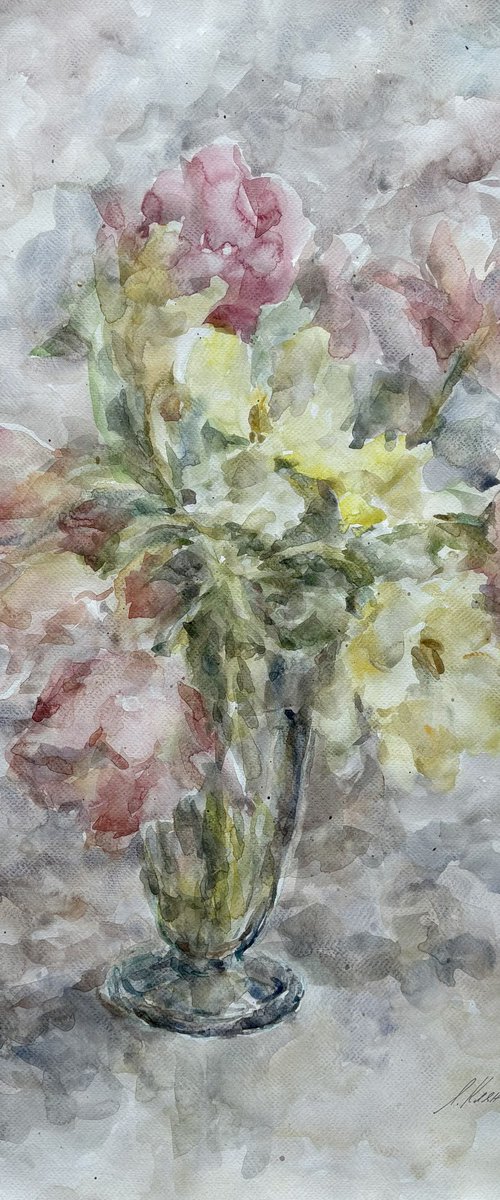 Tulips 19,7x25,6 in by Elena Klyan