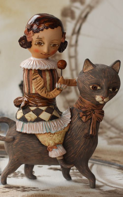 Girl on the cat. From "Le Carousel, Hommage à l'Innocence" project by Elya Yalonetski by Elya Yalonetski