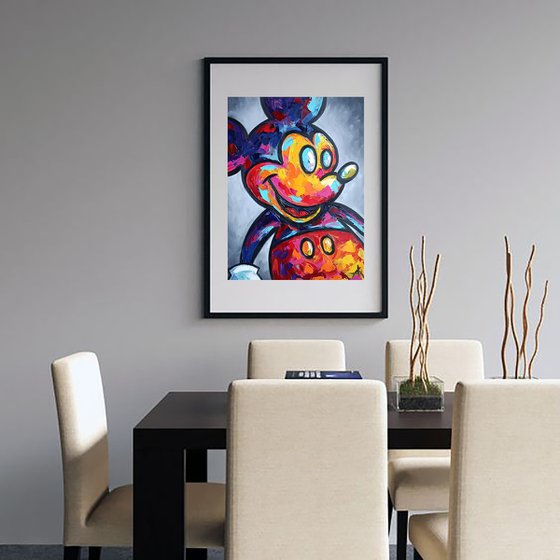 Mickey Mouse - oil painting, for children, gift for child, cartoon, cartoon character, for children's rooms