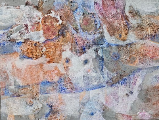 Afterimage. abstract painting, framed