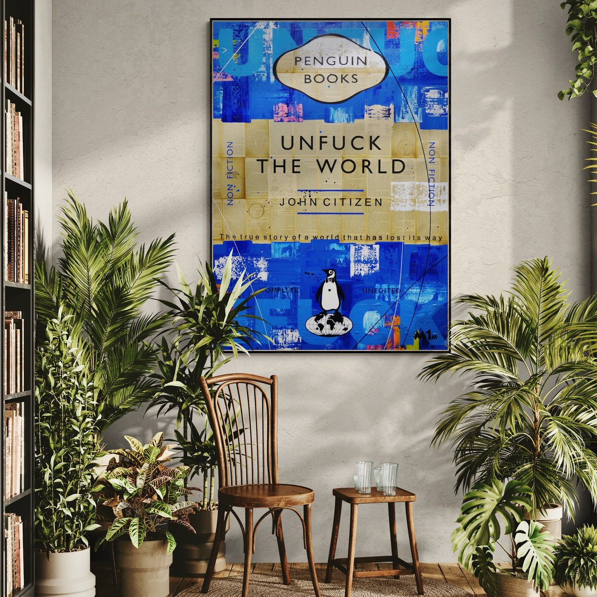 Urban And Pop Abstract Painting By Franko, 39 X 55, Unf*#K Everything ... Gently, Original Artwork