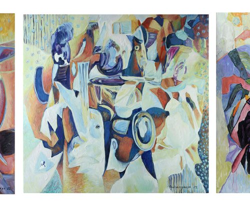 Abstraction №557(Triptych). by Marina Podgaevskaya