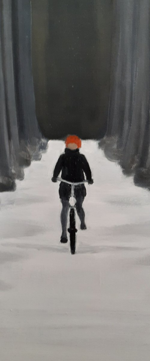 la femme en vélo by Patricia Gitenay