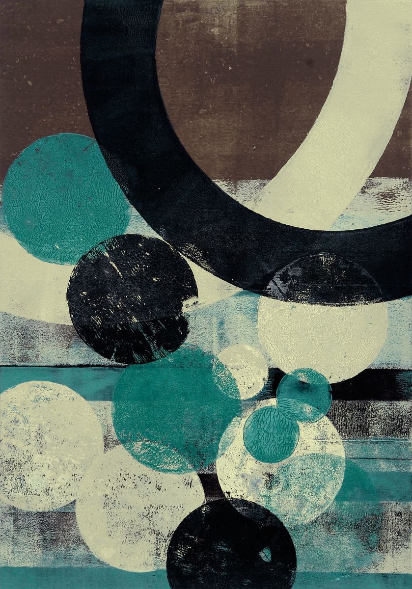 Abstract Acrylic Painting By Petr Strnad, 9 X 14", Episode 6, Original Artwork