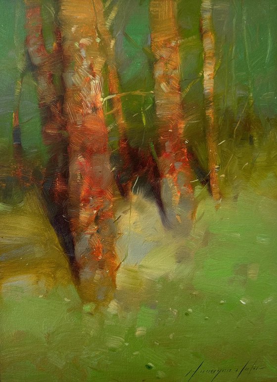 Trees, Original oil painting, Handmade artwork, One of a kind