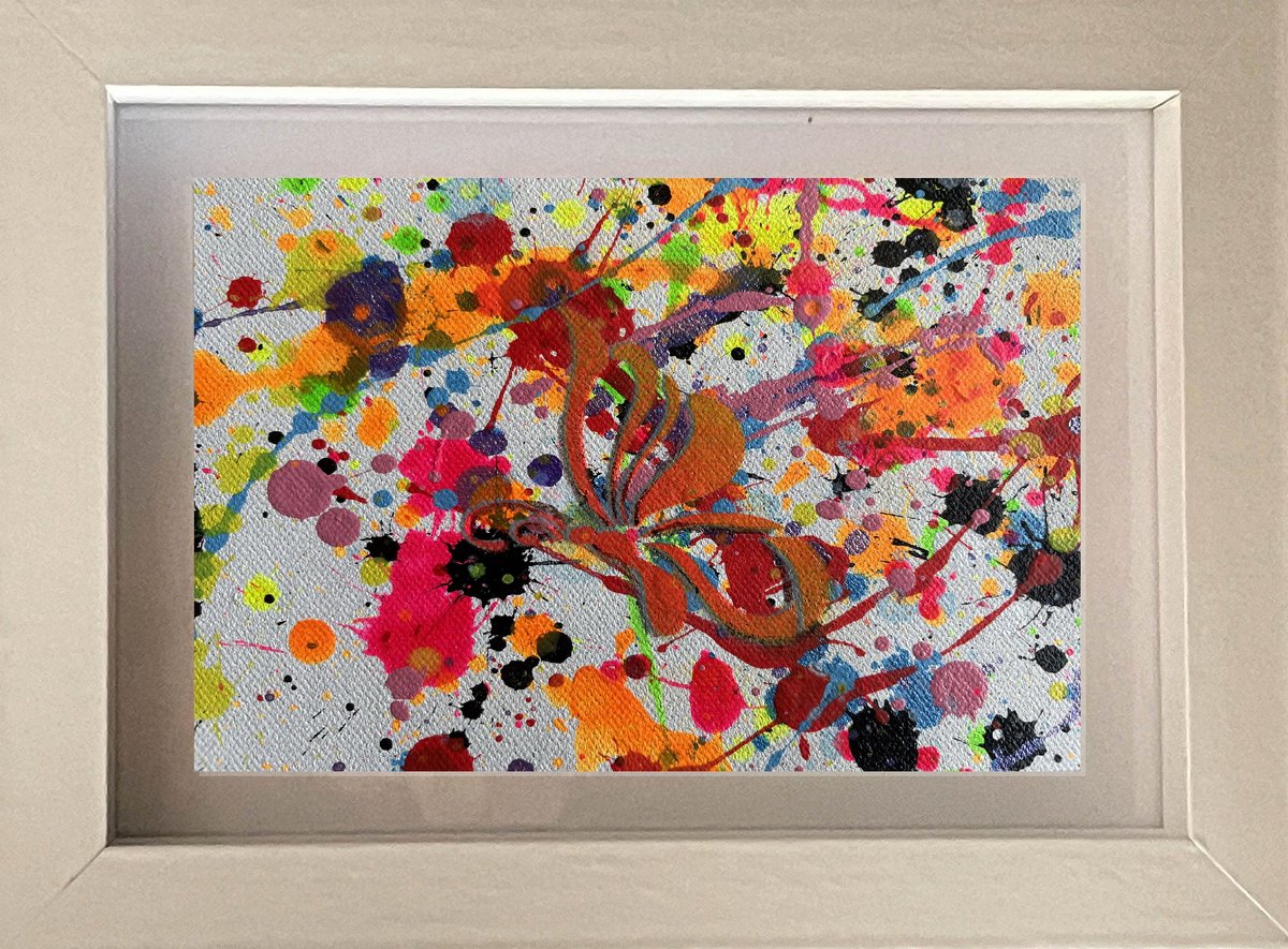 Abstract Acrylic Painting By Juan Jose Garay, 8 X 6", Insects 011, Original Artwork