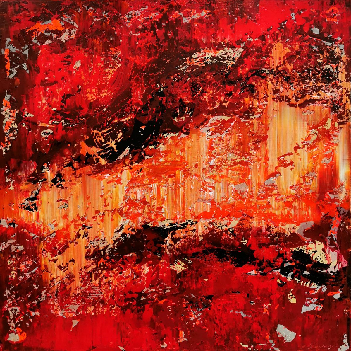 Abstract Acrylic Painting By Alex Senchenko, 39 X 39, Abstract 21103, Original Artwork