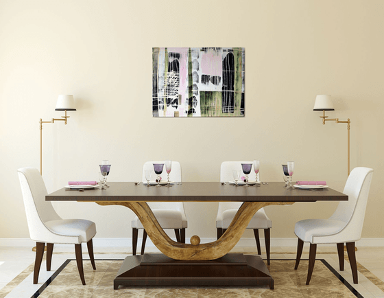 GREEN AND BLACK - Modern Abstract Home Decor Urban art Gift idea