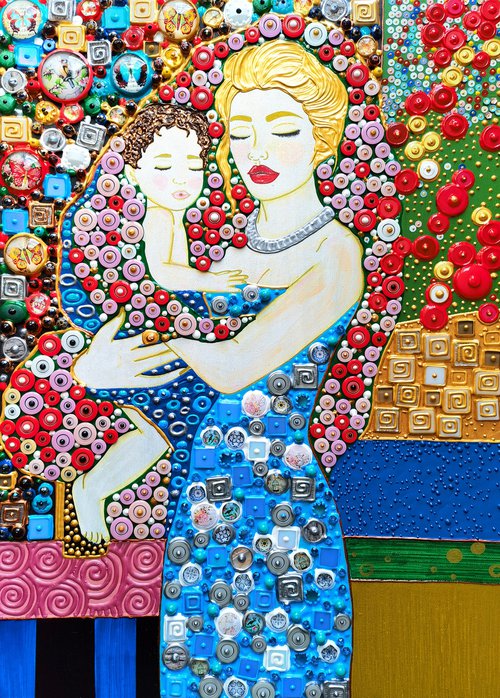 Mother and son (Klimt inspired). Mosaic love gift by BAST