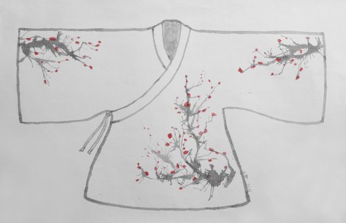 women plum blossom dress by Zhao Hui Yang