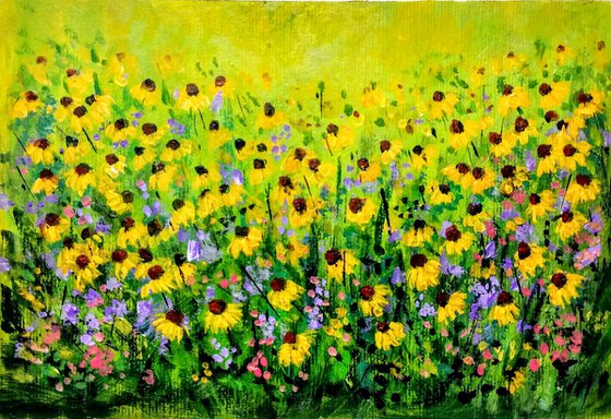 Set of Two - Floral meadows on Postcards