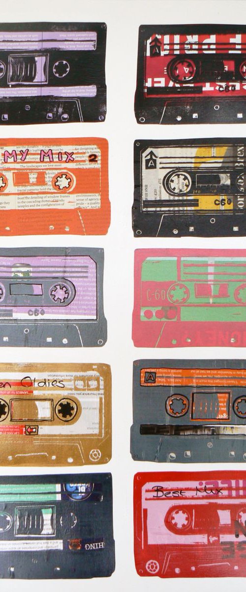 Cassettes #3 (cassette tapes, retro music, 70's, 80's rock culture) by Carolynne Coulson