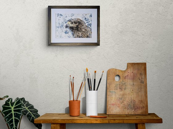 Golden eagle mixed media