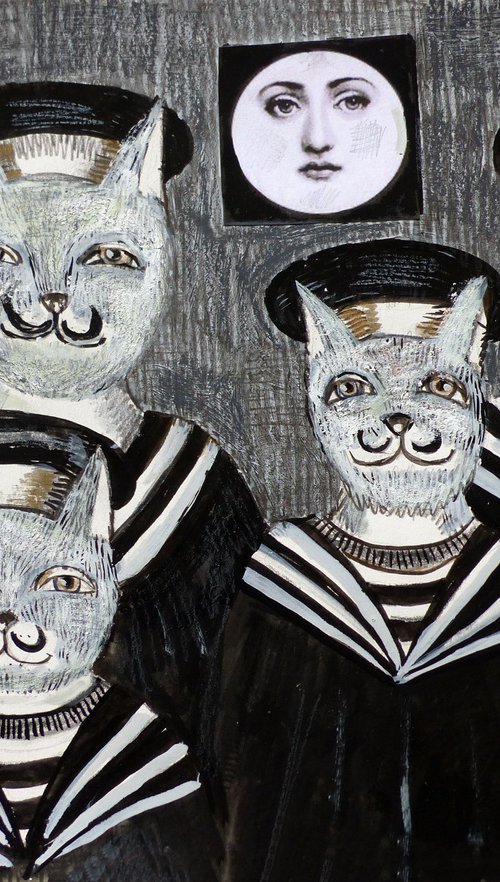Sailor cats by Elizabeth Vlasova