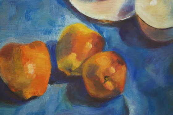 Apples on Blue