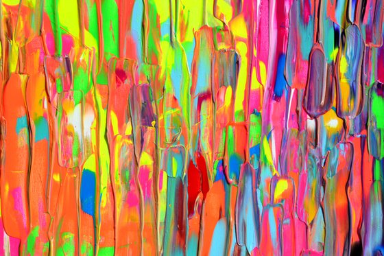 63x31.5'' Large Ready to Hang Colourful Modern Abstract Painting - XXXL Happy Gypsy Dance 11