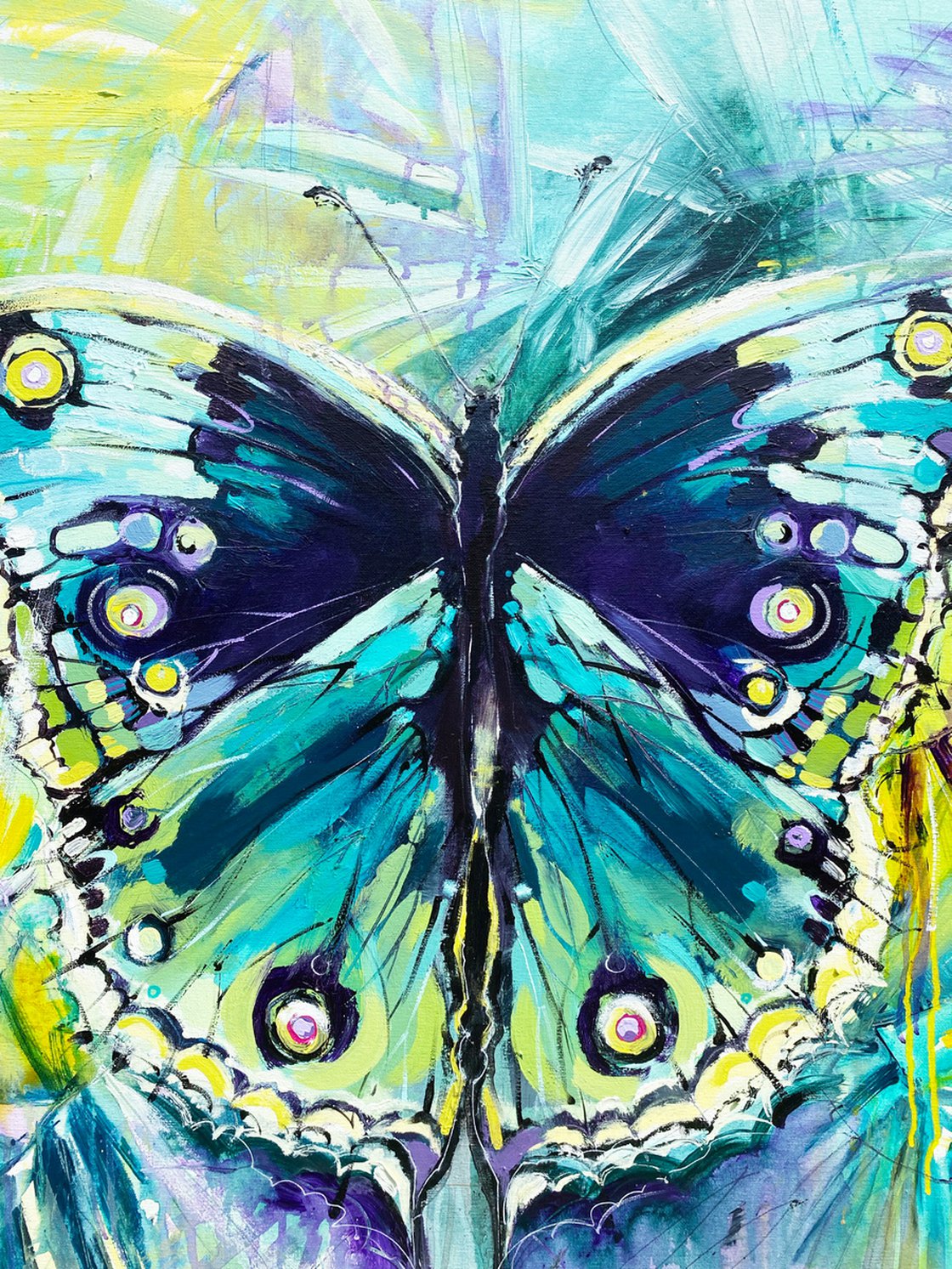 Original Acrylic Painting - Butterfly 2021 by Irina Rumyantseva