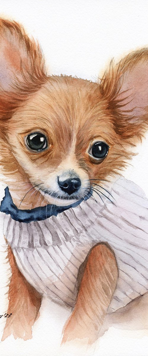 Dog portrait 21x30 cm by Tetiana Koda