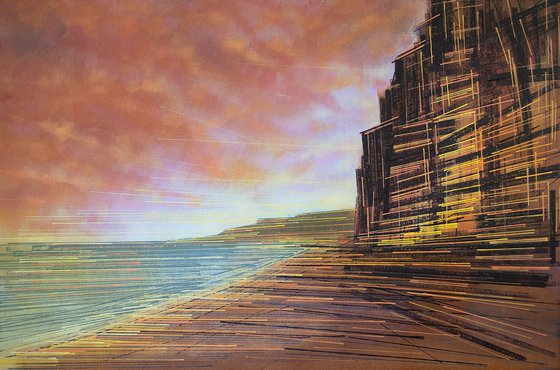 West Bay Cliffs At Sunset