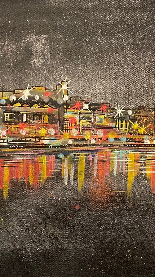 Bristol Harbourside  - Original on canvas by John Curtis