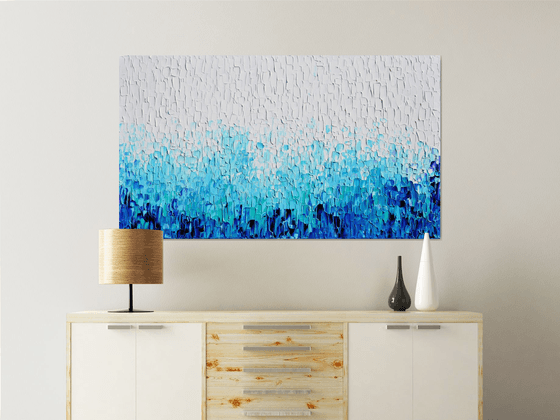 Tranquil XVI - Large Blue Painting