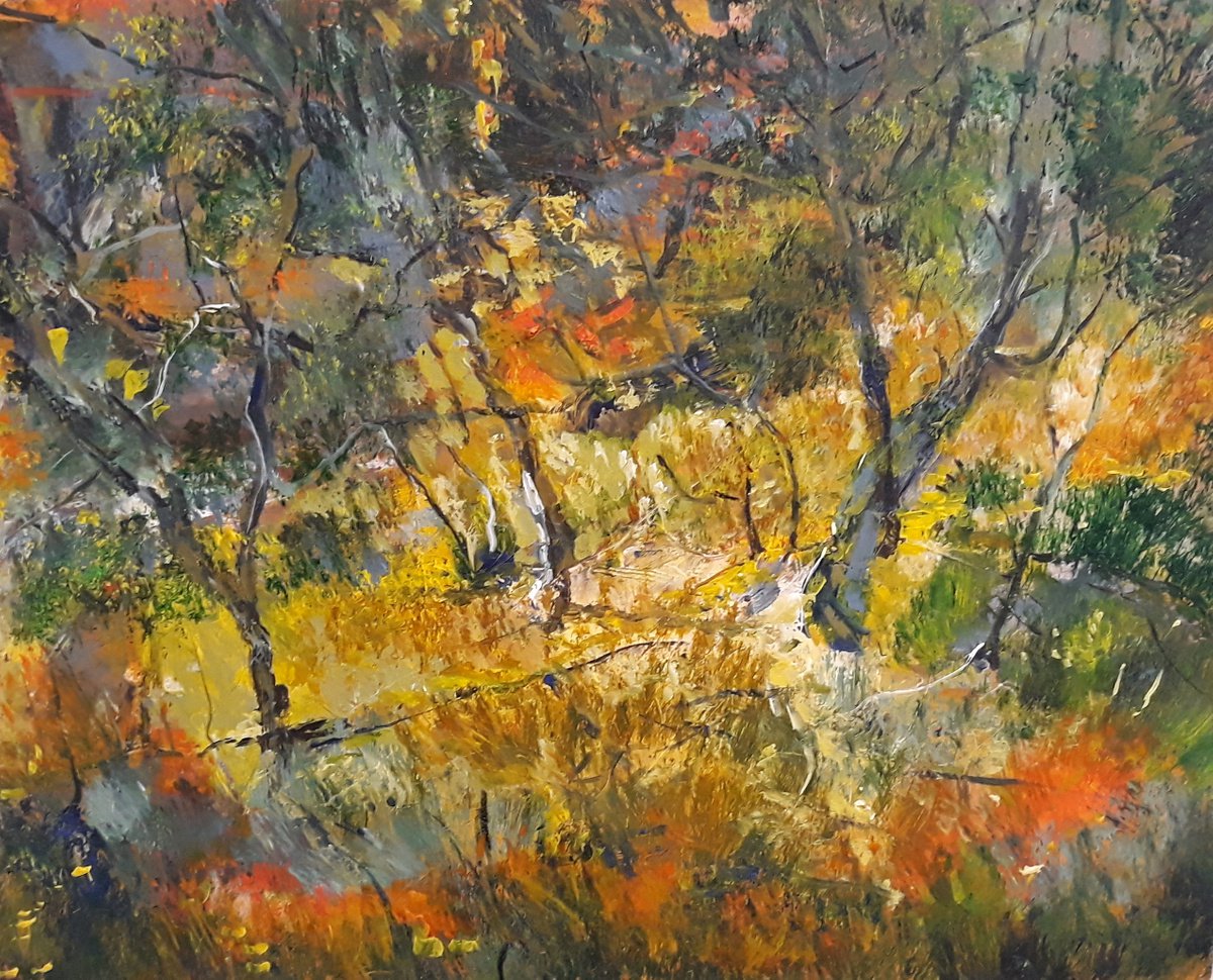 Impressionistic Landscape Oil Painting By Snezana Djordjevic, 20 X 16", You Are Wind Beneath My Wings, Original Artwork