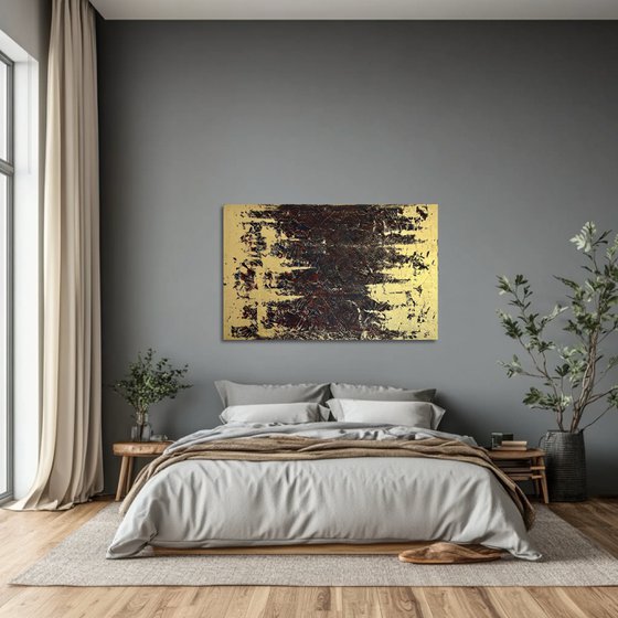 Greengold on grey 110x70x2 cm
