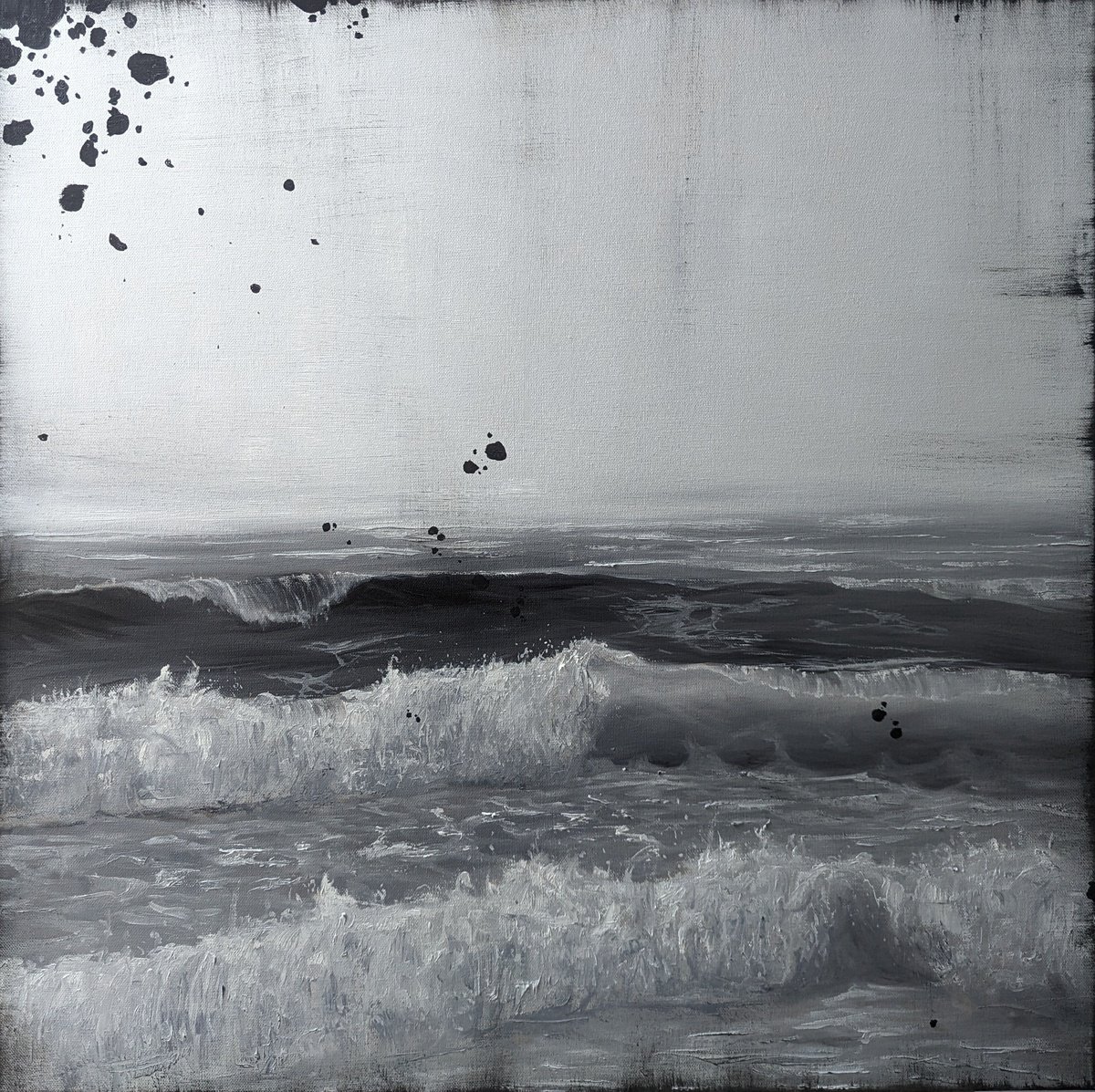 Photorealistic Landscape Oil Painting By Sophie Adair, 39 X 39", When We Meet, Original Artwork