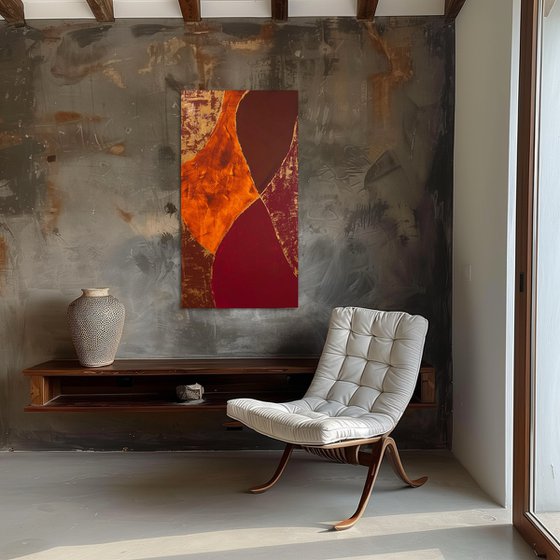 Gilded Currents 50x90х2 cm