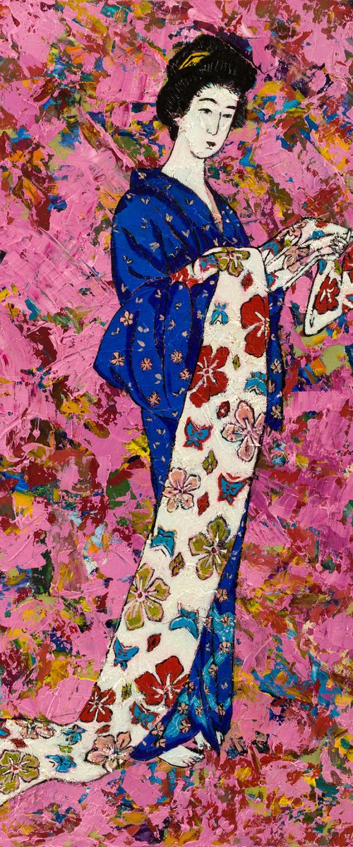 Woman in Summer Kimono by MK Anisko