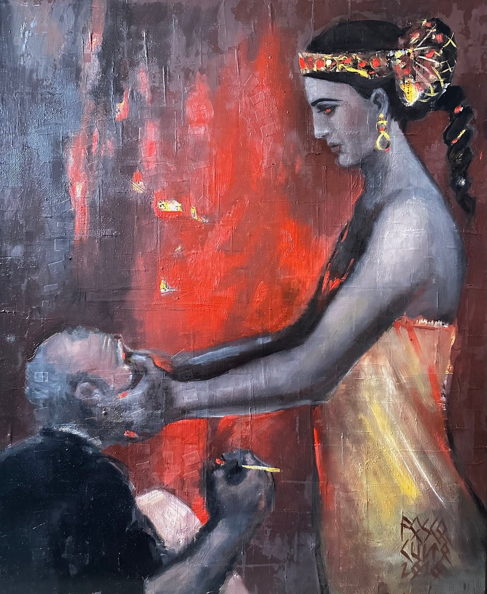 Surrealistic Oil Painting , The Blinding Of Homer By Fosco Culto, 20 X 24, Artwork For Sale On Artfinder
