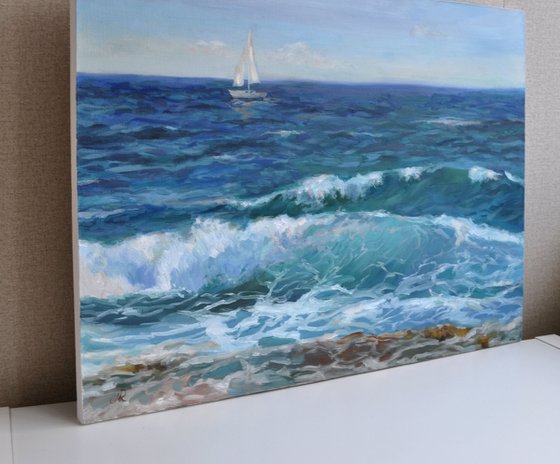 Waves original oil painting