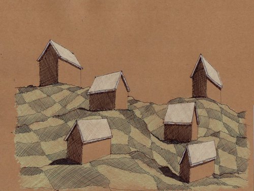 houses with landscape #2 by Michael Warren