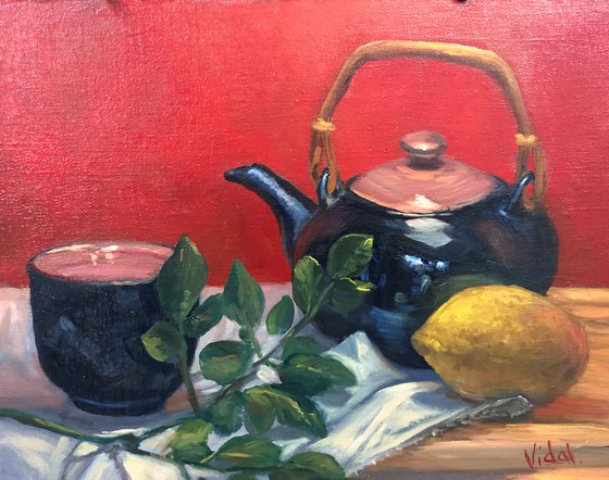 Lemon and Moringa Tea - still life