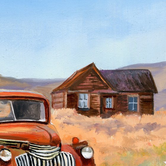 Abandoned old rusty pickup car