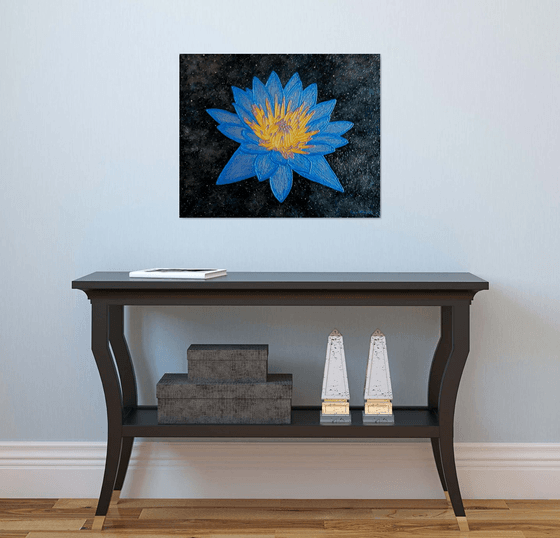 Lotus Galaxy - abstract lotus flower painting