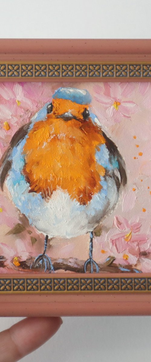 Robin Bird Painting by Natalia Shaykina