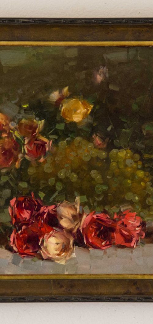 Roses  Original oil painting  Handmade artwork Framed Ready to Hang One of a kind by Vahe Yeremyan