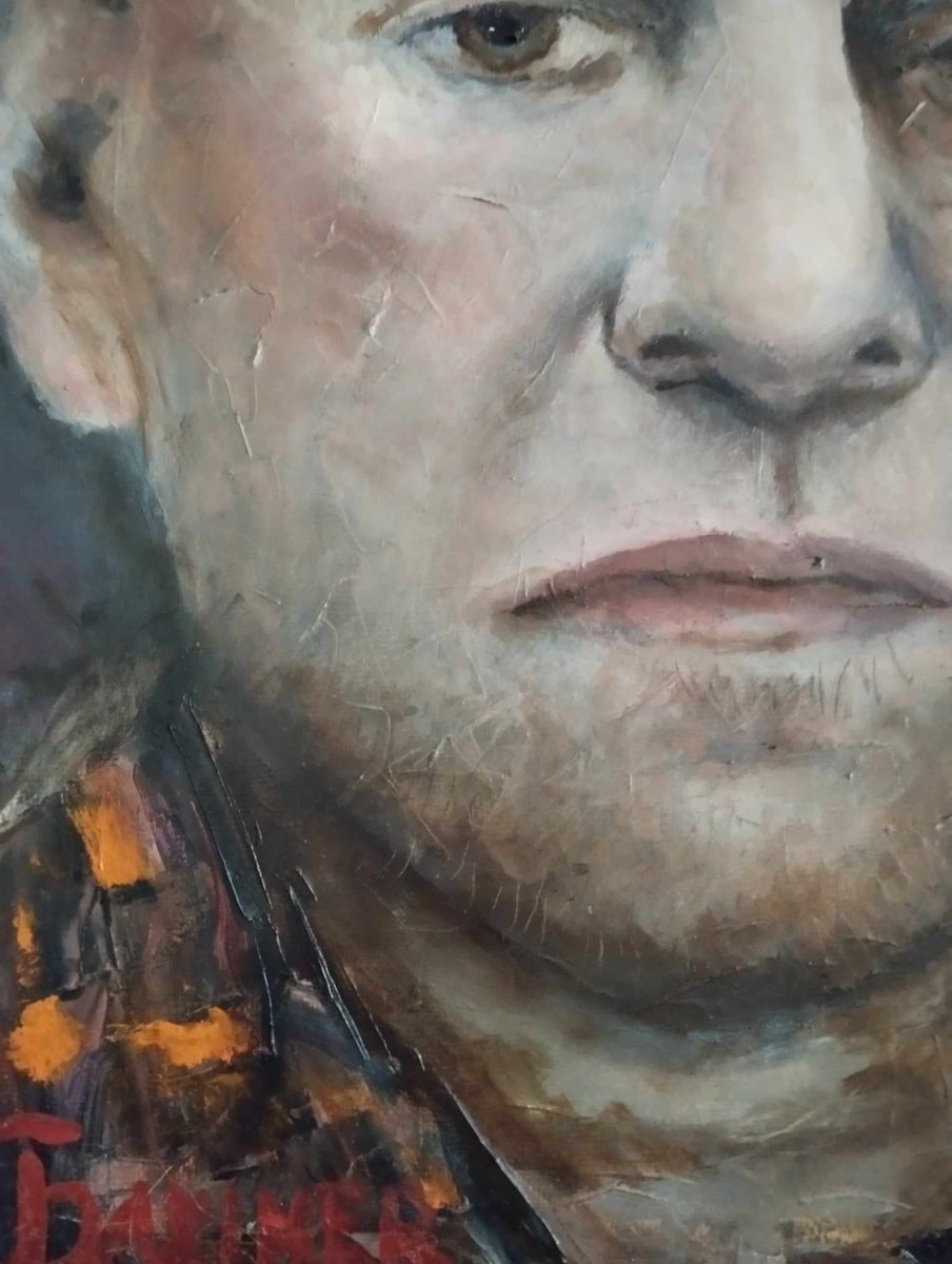 Impressionistic Portrait Oil Painting By Leo Baxiner, 12 X 16", Male Portrait, Original Artwork