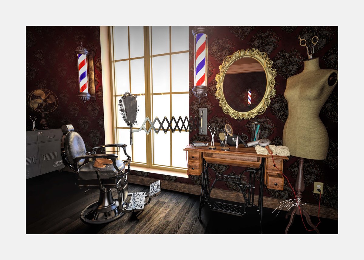 Surrealistic Cityscapes Giclee Print By Tony Fowler, 35 X 25", Singing Scissors, Original Artwork