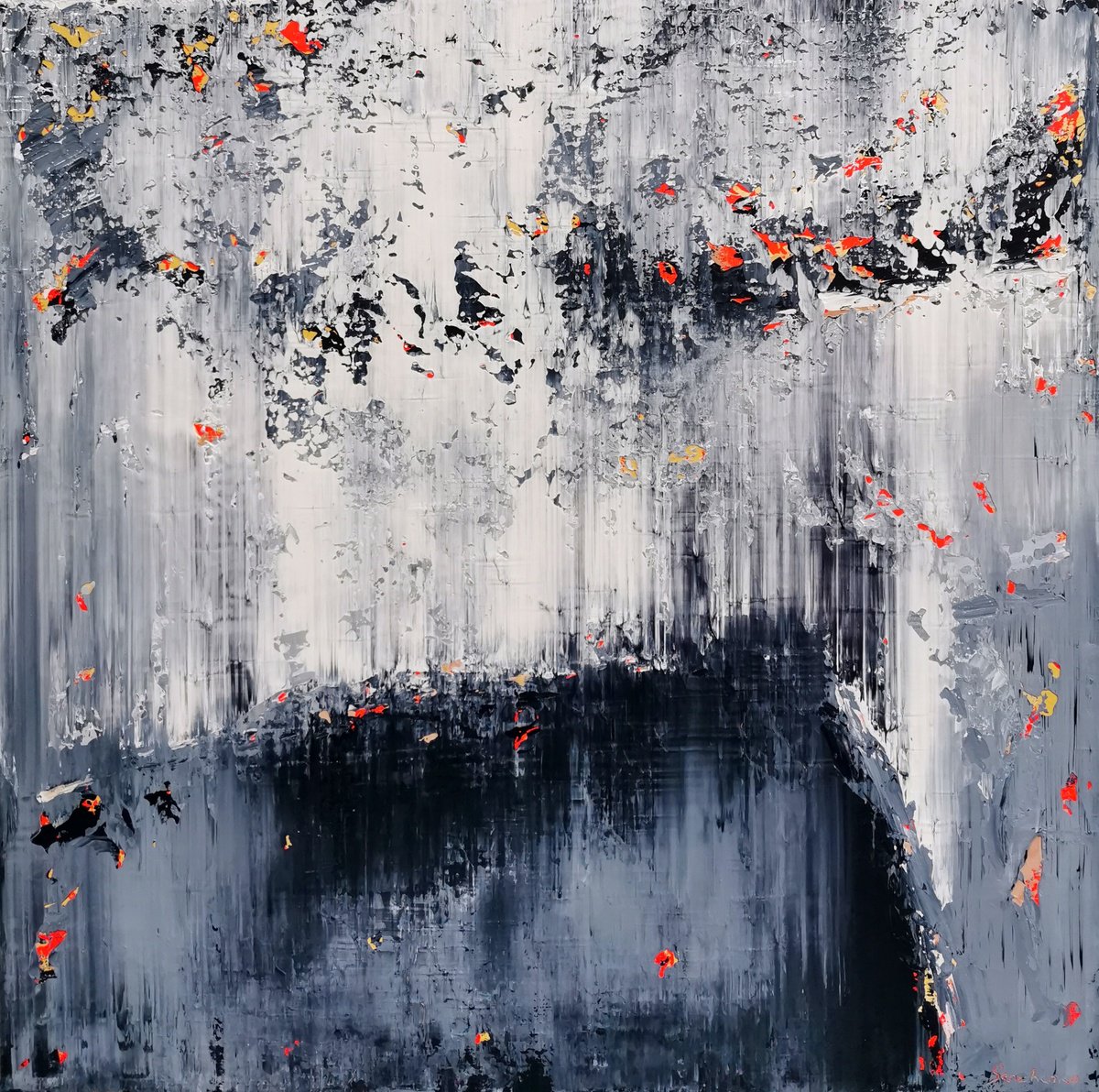 Abstract Acrylic Painting By Alex Senchenko, 39 X 39, Abstract 21109, Original Artwork