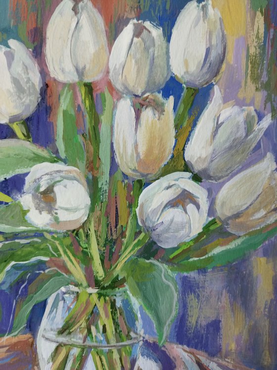 Spring still life with tulips