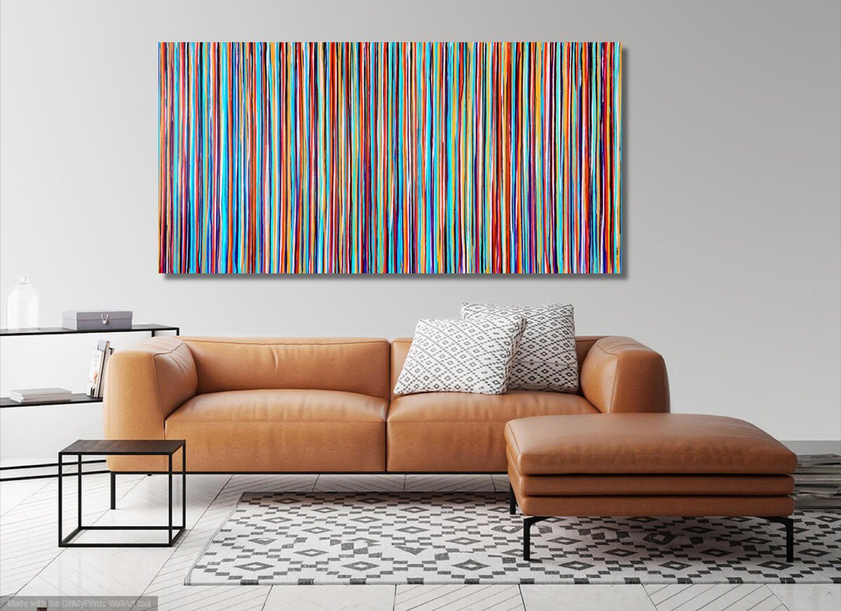 Abstract Acrylic Painting By Carla Sa Fernandes, 79 X 39, The Emotional Creation #306, Original Artwork